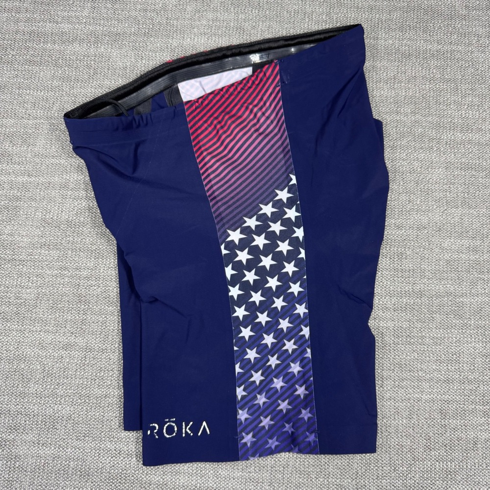 ROKA USA‎ Stars & Stripes Triathlon Shorts Compression Tri Bike Run Race Mens